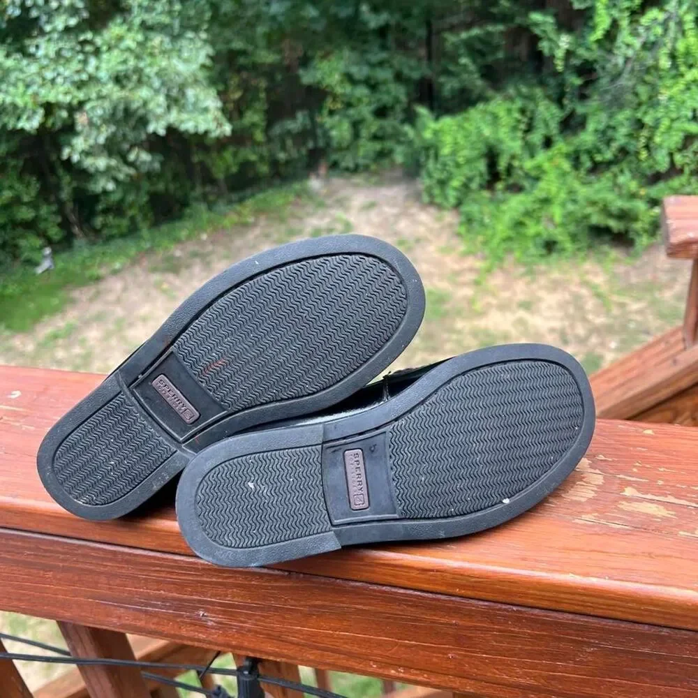 Sperry Colton Youth 1.5  Black Penny Loafers Dress School Shoes